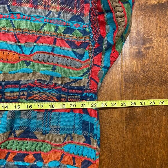 Coogi Australia 3D Knit Mercerized Cotton Multicolor Cardigan Sweater Men's L - Picture 8 of 9